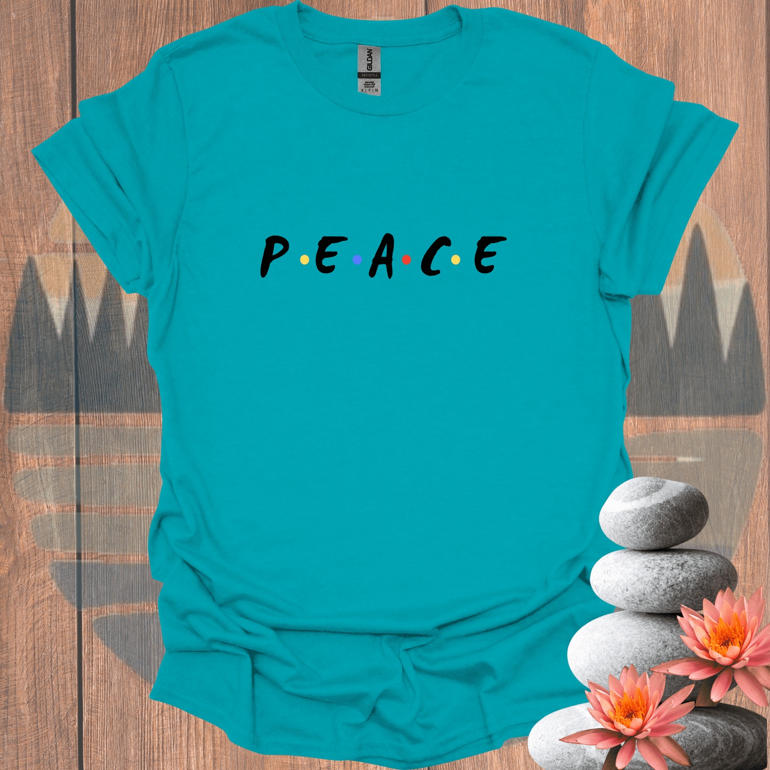 Printify T-Shirt Tropical Blue / S PEACE* T-Shirt PEACE* T-Shirt 30509942369664224094