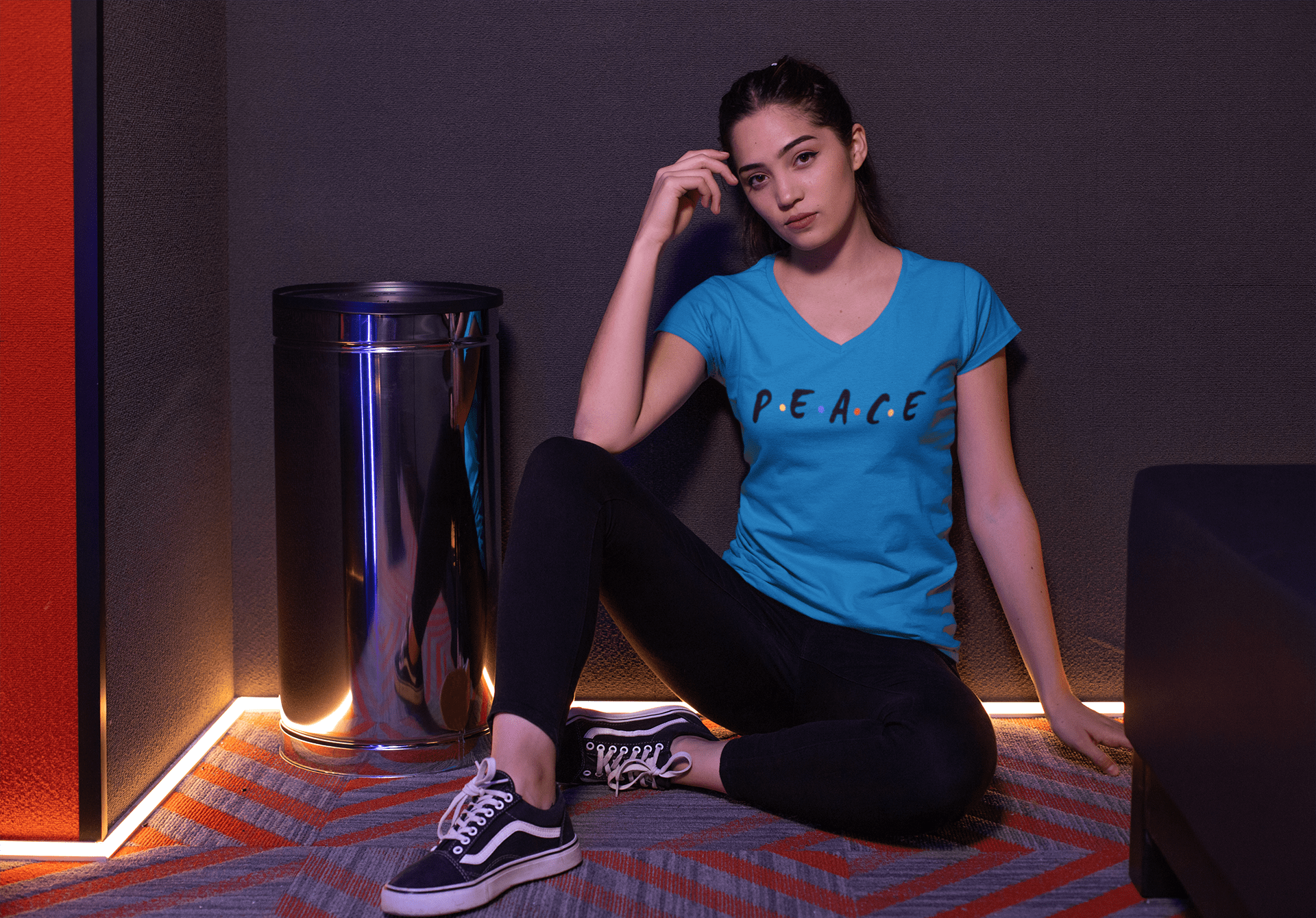 Printify V-neck PEACE V-Neck PEACE V-Neck