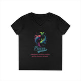Printify V-neck S / Black Pisces Ladies' V-Neck T-Shirt Pisces Ladies' V-Neck T-Shirt 11697177831751534460