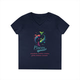 Printify V-neck S / Navy Pisces Ladies' V-Neck T-Shirt Pisces Ladies' V-Neck T-Shirt 10426999618760902909