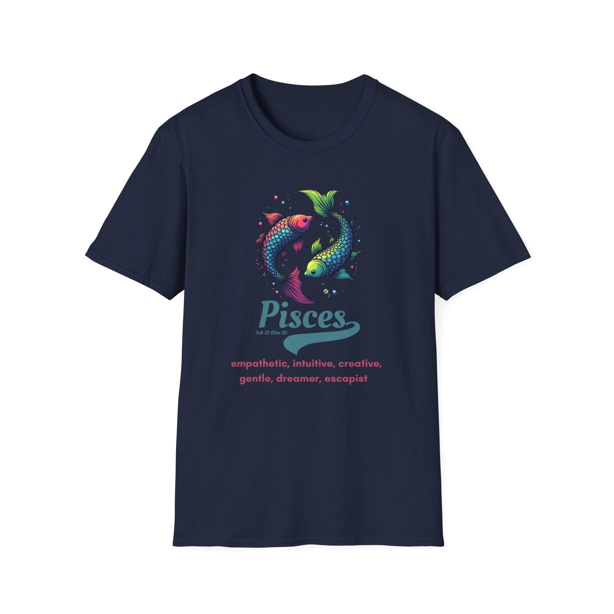 Printify T-Shirt Navy / S Pisces T-Shirt Pisces T-Shirt 26793954834653364350