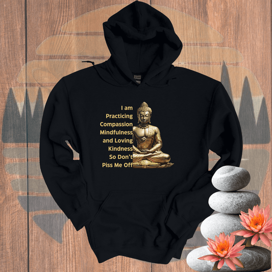 Printify Hoodie Black / S Practicing Buddha Hooded Sweatshirt Practicing Buddha Hooded Sweatshirt 16834838798304666023