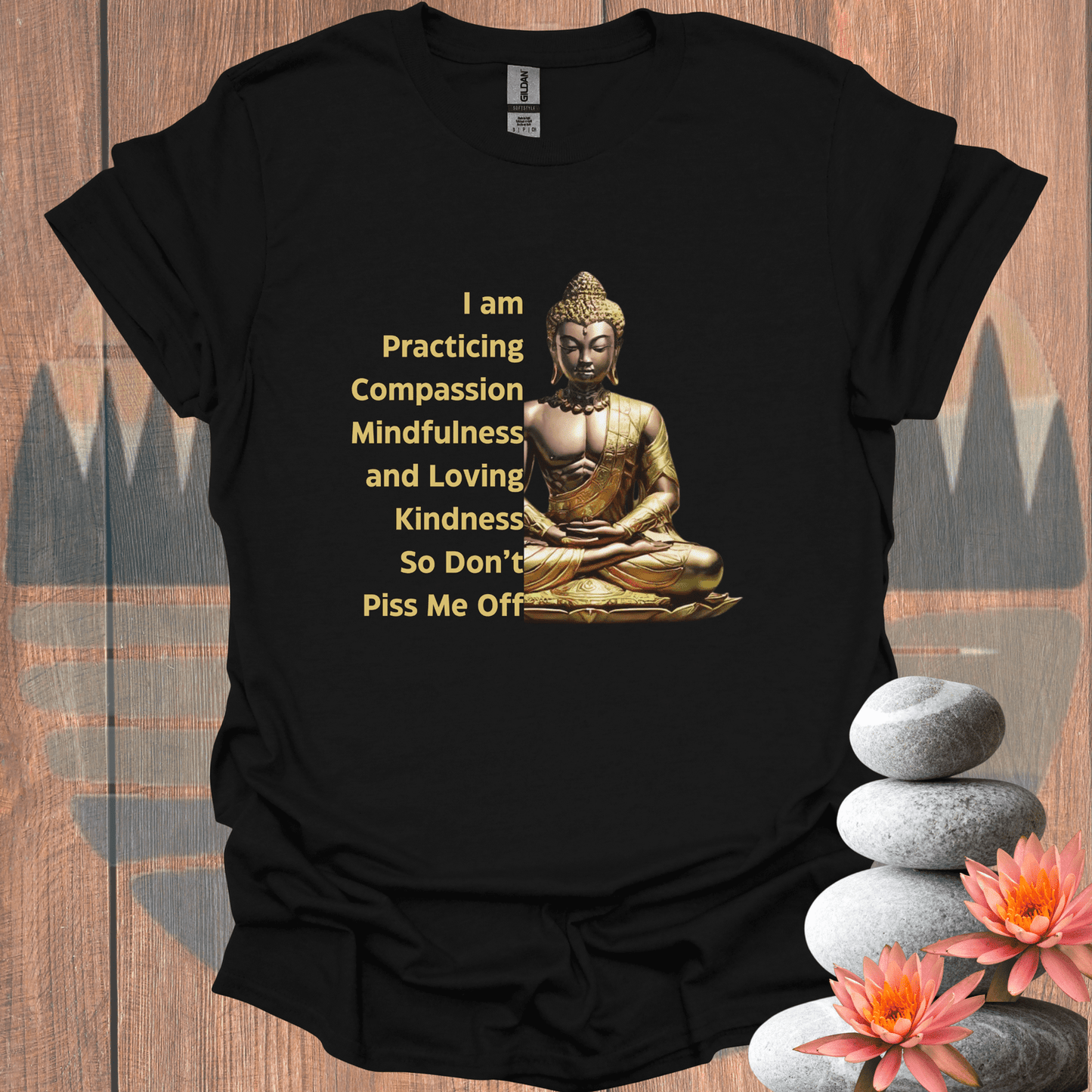 Printify T-Shirt Black / S Practicing Buddha T-Shirt Practicing Buddha T-Shirt 34592301387473476640