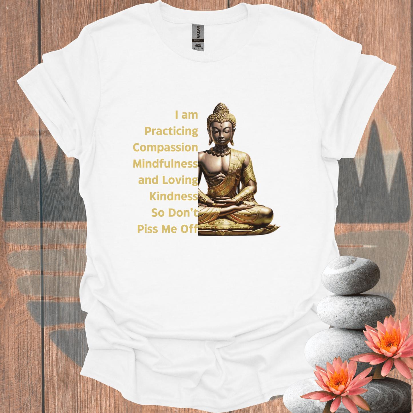 Printify T-Shirt White / S Practicing Buddha T-Shirt Practicing Buddha T-Shirt 17824568948699256784