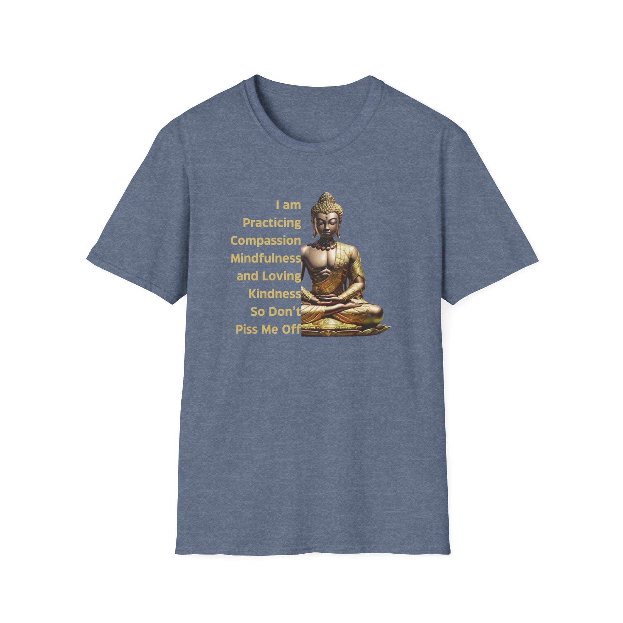 Printify T-Shirt Heather Indigo / S Practicing Compassion T-Shirt Practicing Compassion T-Shirt 14251670807536599830