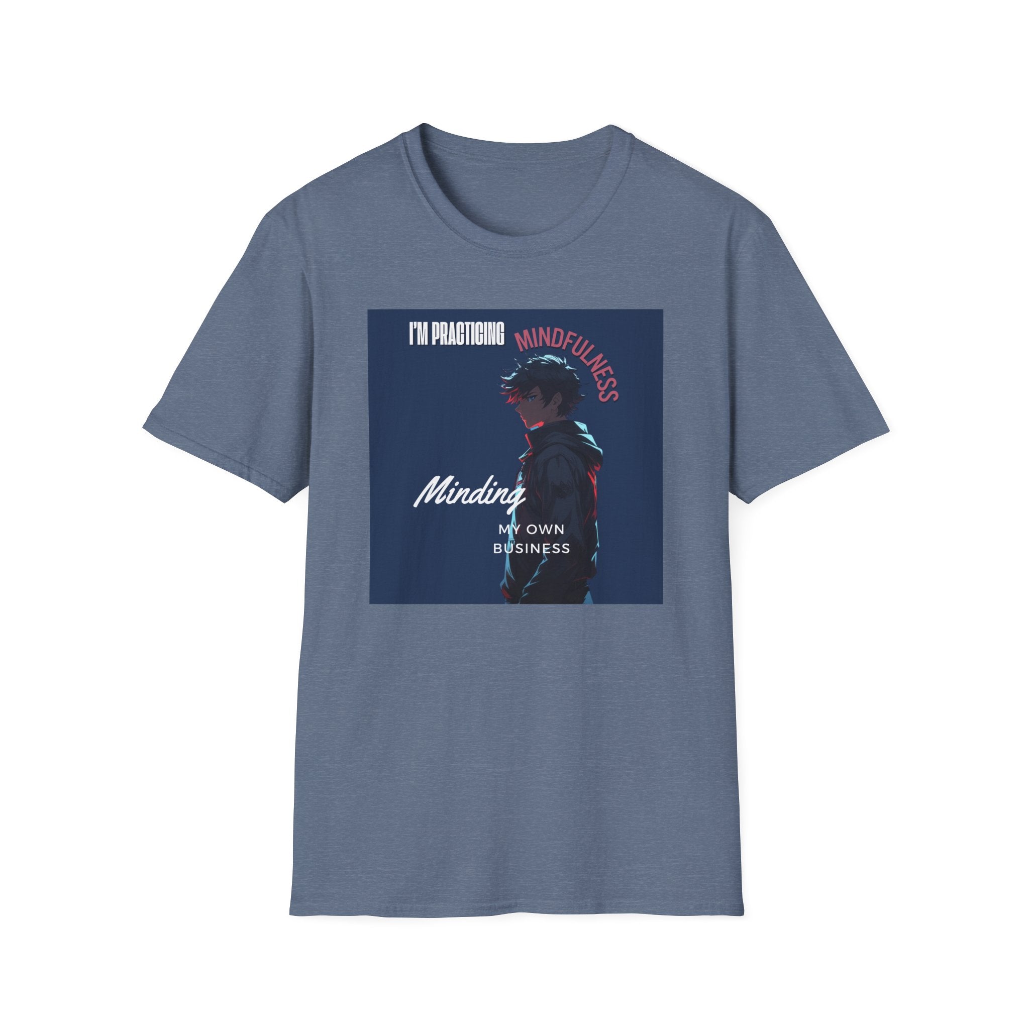 Printify T-Shirt Heather Indigo / S Practicing Mindfulness Practicing Mindfulness 48063875082459760839