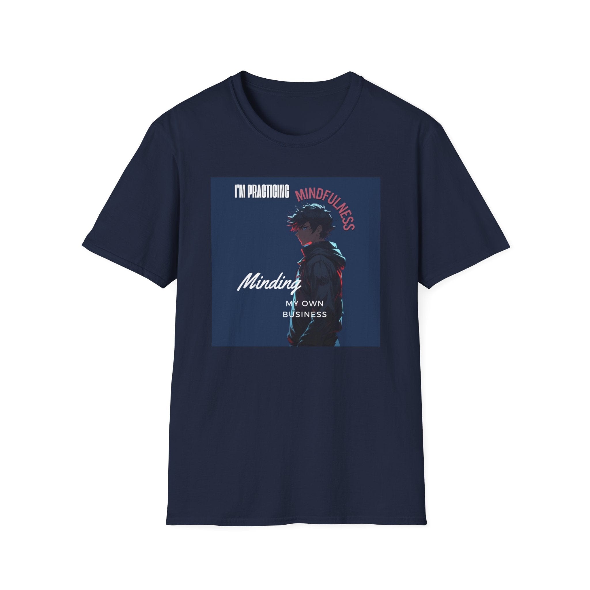 Printify T-Shirt Navy / S Practicing Mindfulness Practicing Mindfulness 24137951488430890855