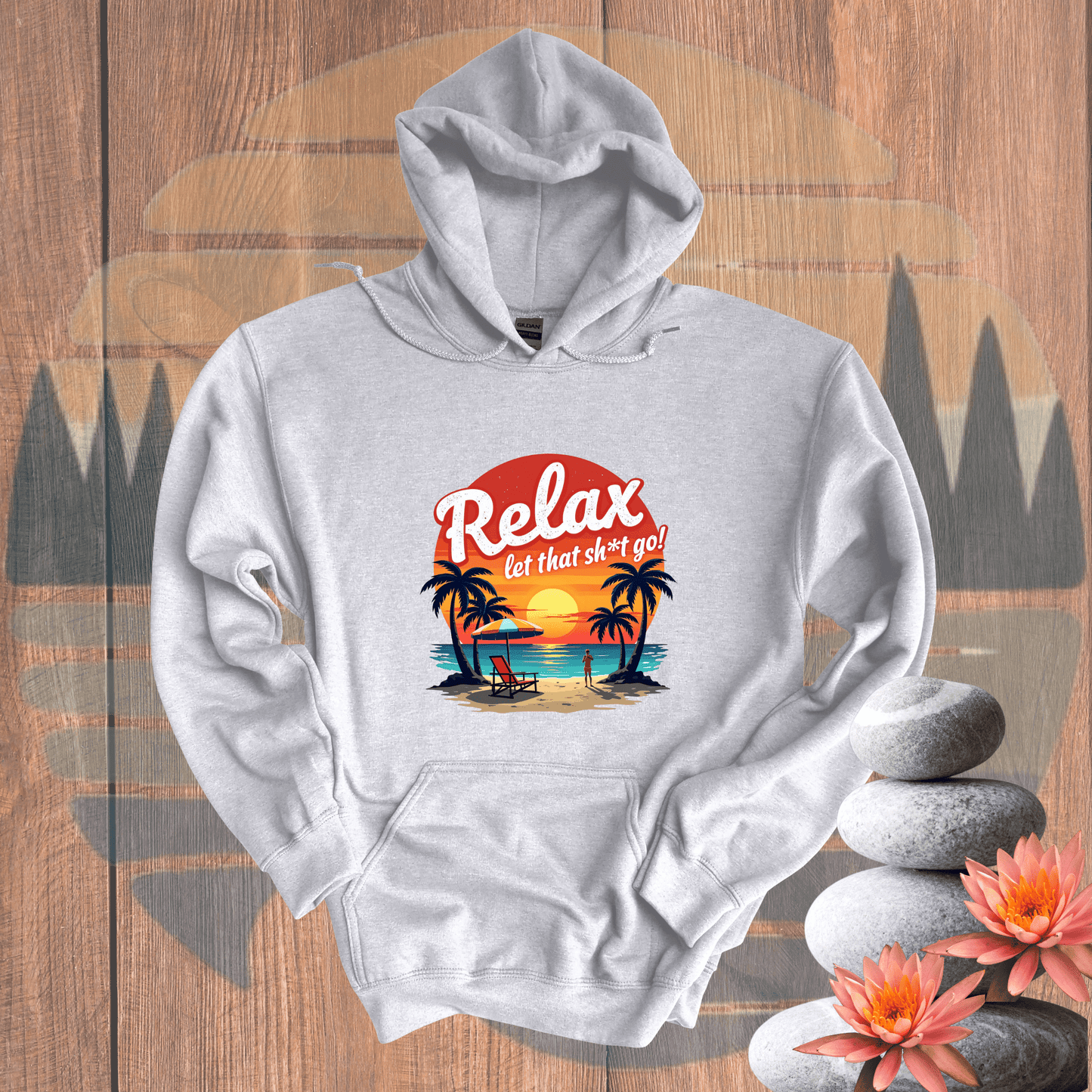 Printify Hoodie Ash / S Relax Let It Go Hooded Sweatshirt Relax Let It Go Hooded Sweatshirt 92871232095264512049