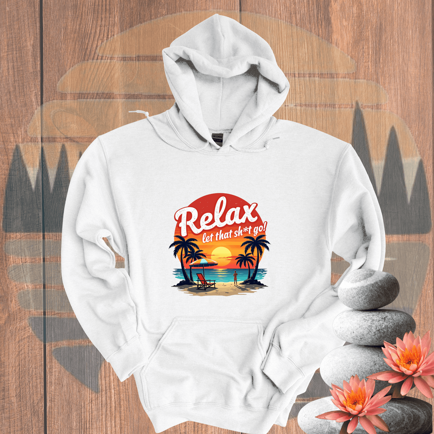 Printify Hoodie White / S Relax Let It Go Hooded Sweatshirt Relax Let It Go Hooded Sweatshirt 20540409525784573359