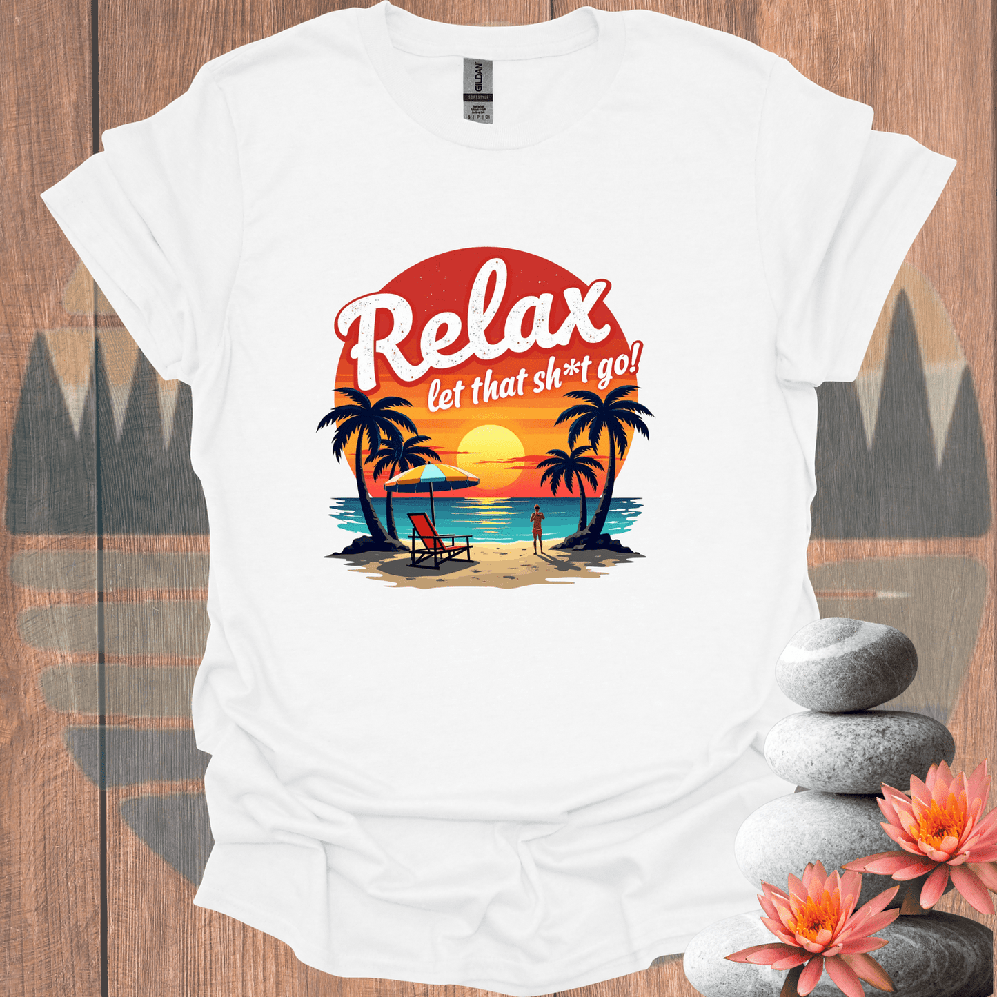 Printify T-Shirt White / S Relax Let it Go T-Shirt Relax Let it Go T-Shirt 29665345836990644808