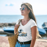 Printify V-neck Ride the Wave V-Neck T-Shirt Ride the Wave V-Neck T-Shirt