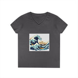 Printify V-neck S / Charcoal Ride the Wave V-Neck T-Shirt Ride the Wave V-Neck T-Shirt 11017002355885514027