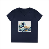Printify V-neck S / Navy Ride the Wave V-Neck T-Shirt Ride the Wave V-Neck T-Shirt 32020243303066497771