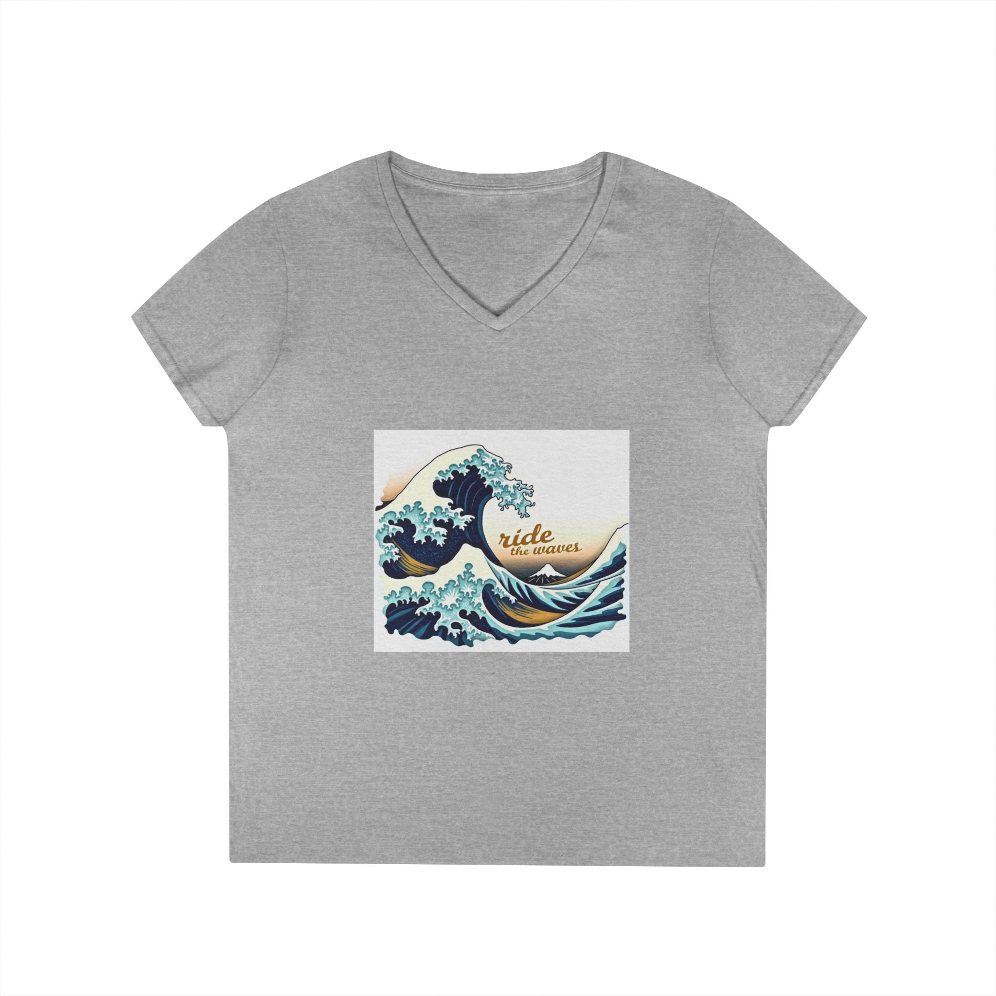 Printify V-neck S / Sport Grey Ride the Wave V-Neck T-Shirt Ride the Wave V-Neck T-Shirt 16714033161618036302