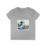 Printify V-neck S / Sport Grey Ride the Wave V-Neck T-Shirt Ride the Wave V-Neck T-Shirt 16714033161618036302