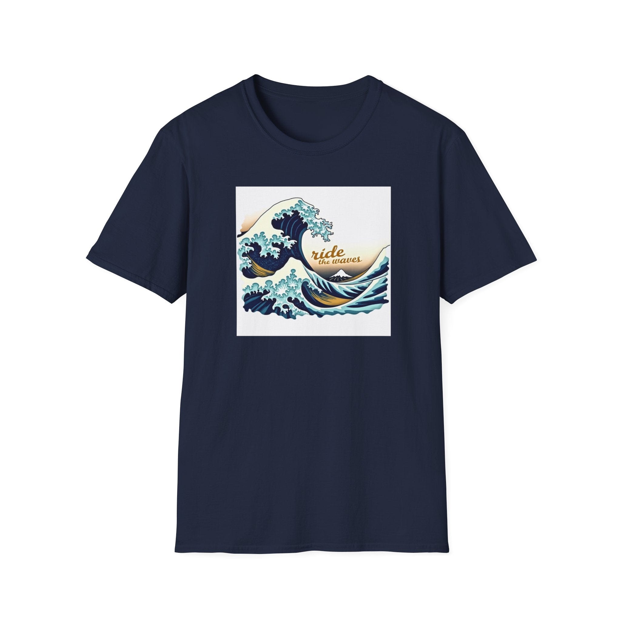 Printify T-Shirt Navy / S Ride the Waves T-Shirt Ride the Waves T-Shirt 24014999614465898867