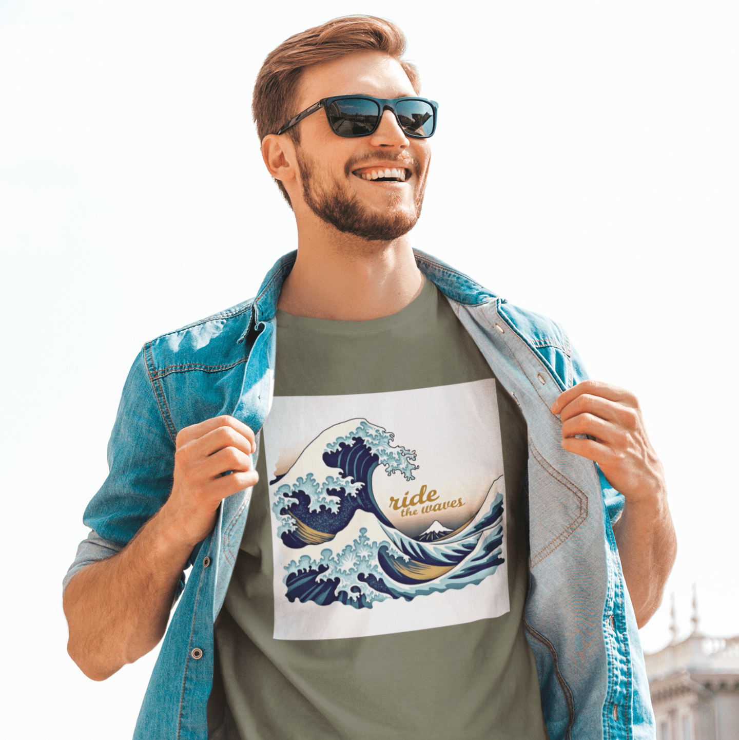 Printify T-Shirt Ride the Waves T-Shirt Ride the Waves T-Shirt