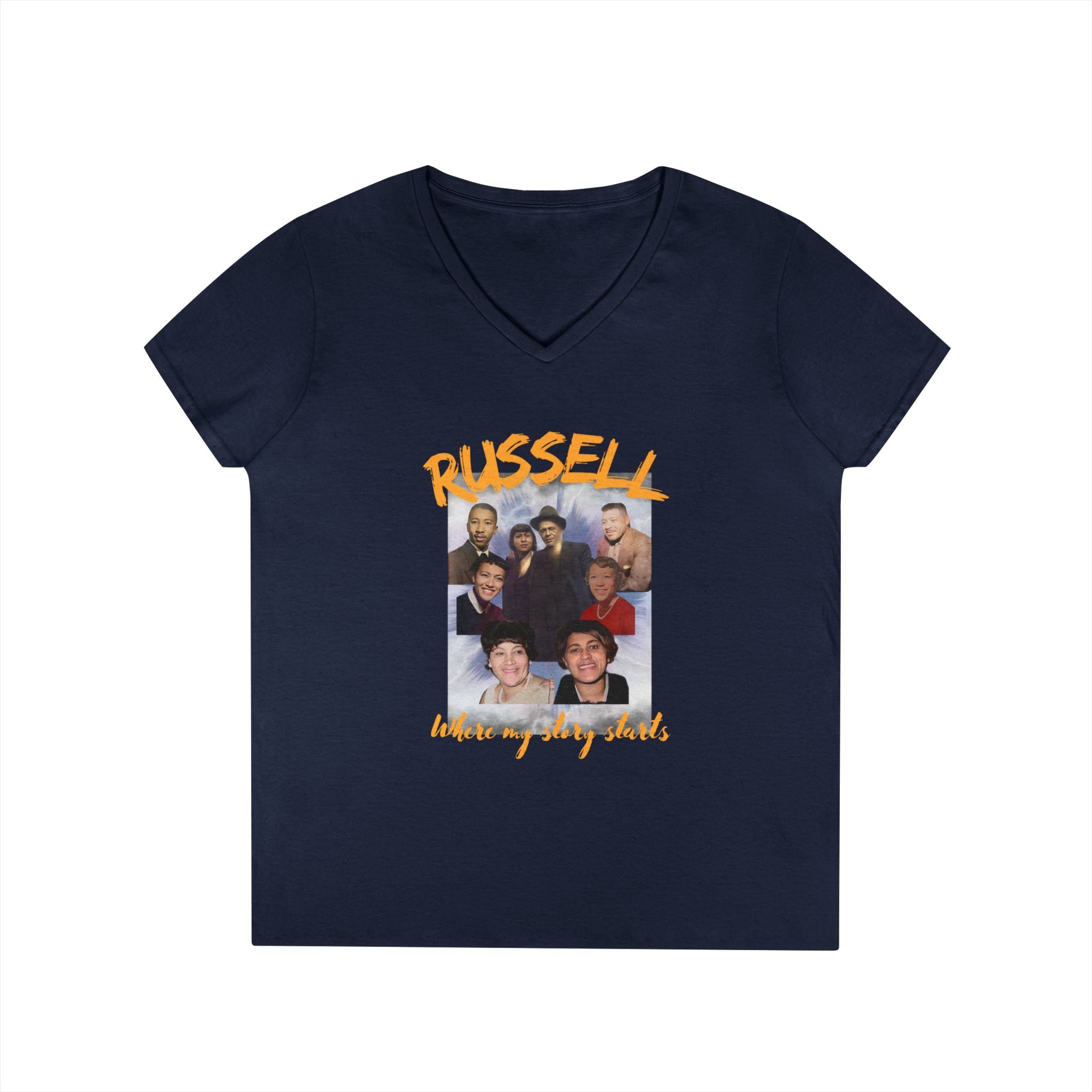 Printify V-neck S / Navy Russell Family Reunion Special Addition Ladies' V-Neck T-Shirt Russell Family Reunion Special Addition Ladies' V-Neck T-Shirt 20152846476703379746