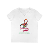Printify V-neck S / White Scorpio Ladies' V-Neck T-Shirt Scorpio Ladies' V-Neck T-Shirt 14932712967455317090