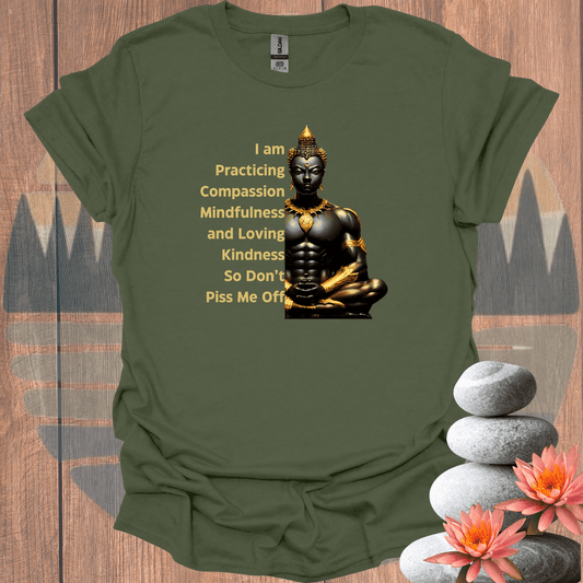 Printify T-Shirt Military Green / S Serious Buddha T-Shirt Serious Buddha T-Shirt 25531310091729766031