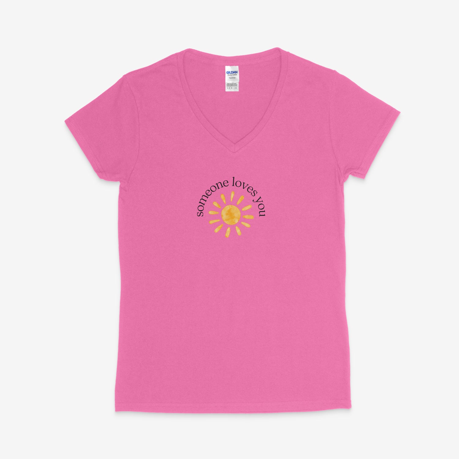 Printify V-neck S / Azalea Someone Loves You V-Neck Someone Loves You V-Neck 11818101675360584882