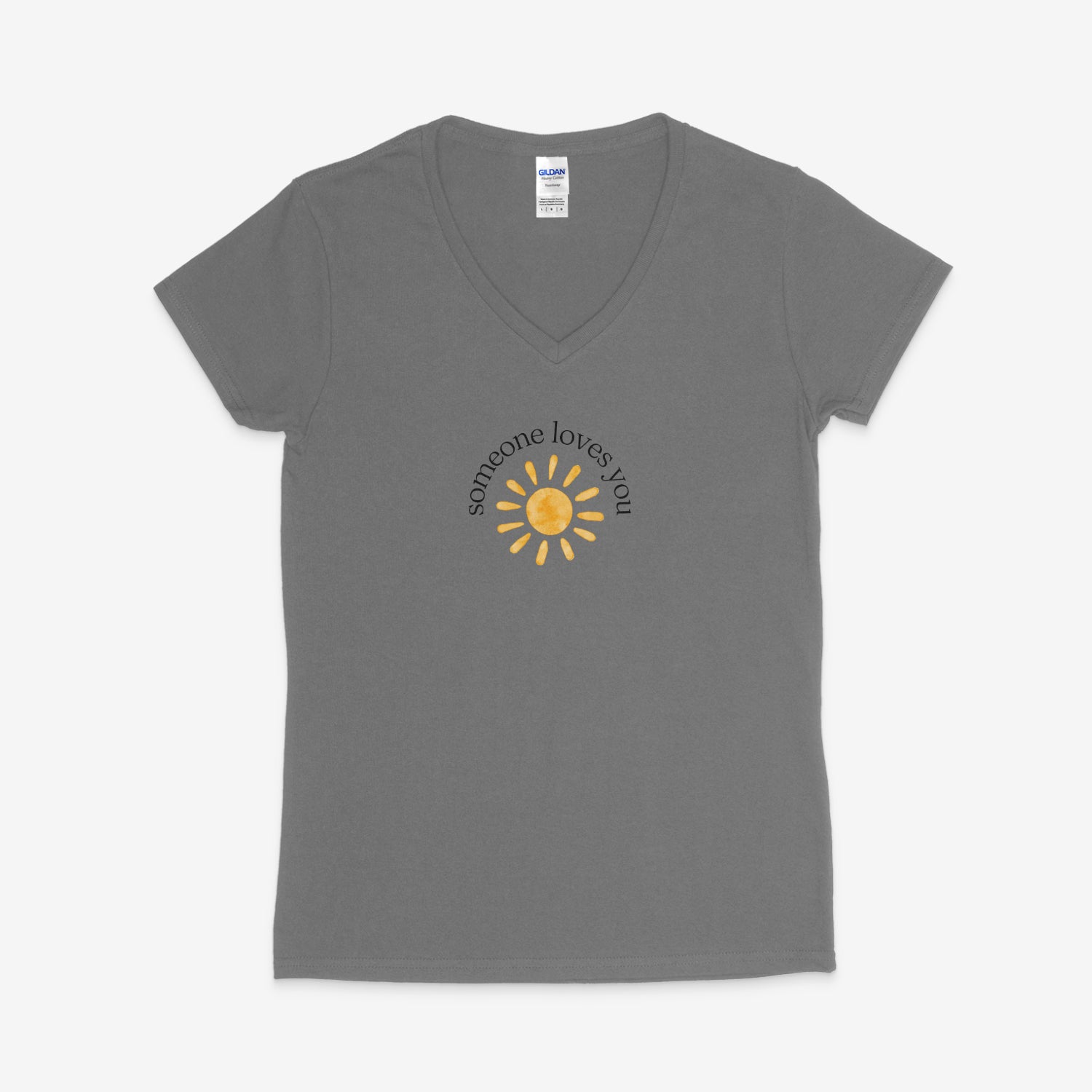 Printify V-neck S / Graphite Heather Someone Loves You V-Neck Someone Loves You V-Neck 63622835906164923394