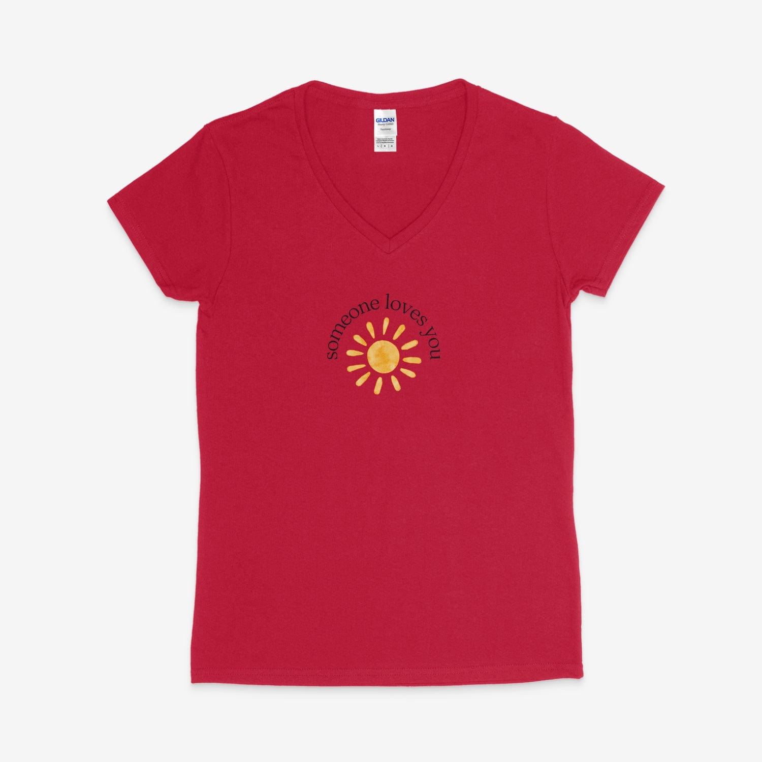 Printify V-neck S / Red Someone Loves You V-Neck Someone Loves You V-Neck 11043857688121043158