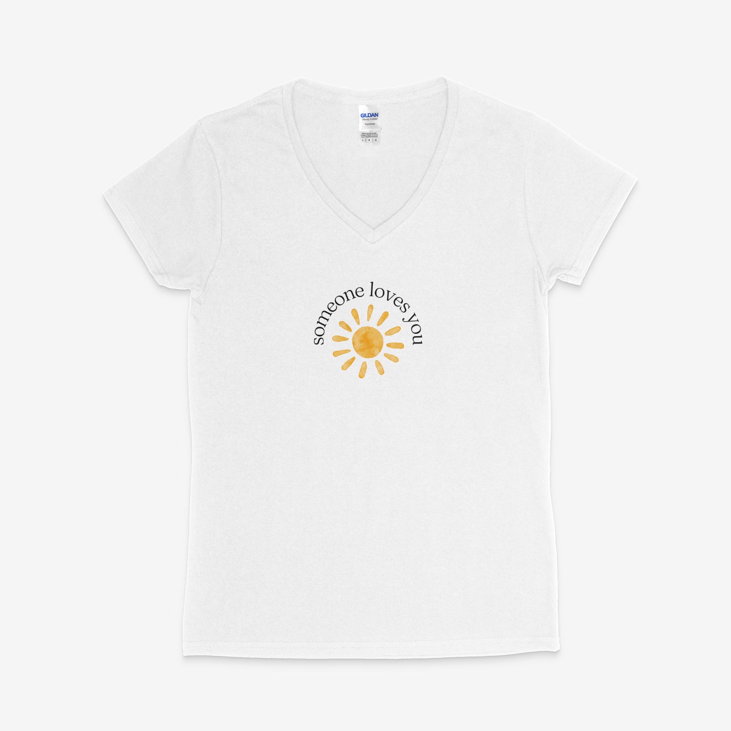 Printify V-neck S / White Someone Loves You V-Neck Someone Loves You V-Neck 23786007120906393600