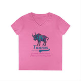 Printify V-neck S / Azalea Taurus Ladies' V-Neck T-Shirt Taurus Ladies' V-Neck T-Shirt 33032989693184529193