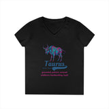 Printify V-neck S / Black Taurus Ladies' V-Neck T-Shirt Taurus Ladies' V-Neck T-Shirt 20898879204525368436