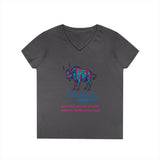 Printify V-neck S / Charcoal Taurus Ladies' V-Neck T-Shirt Taurus Ladies' V-Neck T-Shirt 25378152391574803322