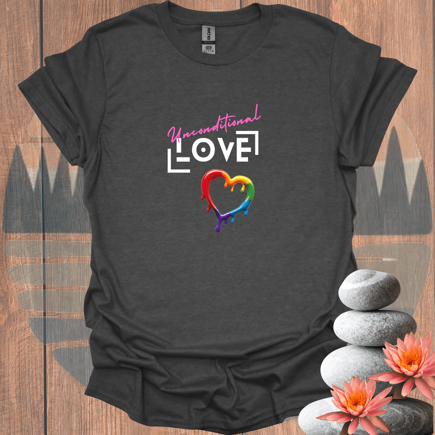 Printify T-Shirt Dark Heather / S Unconditional Love T-Shirt Unconditional Love T-Shirt 28332384982288411866