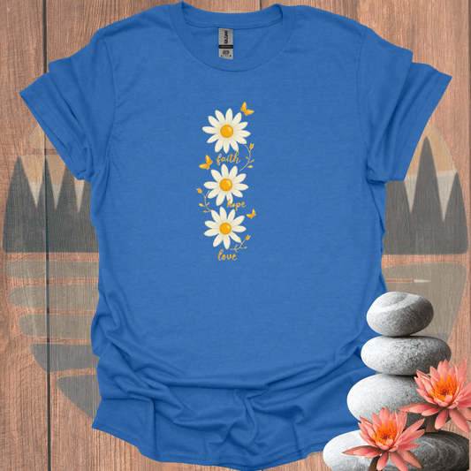 Printify T-Shirt Heather Royal / S Uplifting Daisy T-Shirt Uplifting Daisy T-Shirt 14600881846857574603