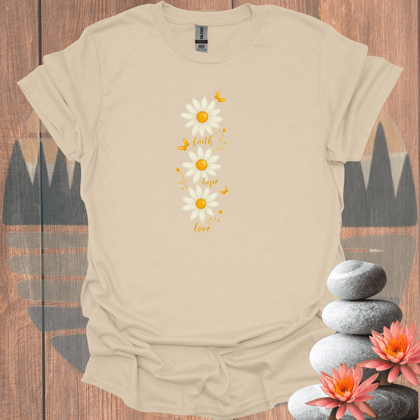 Printify T-Shirt Sand / S Uplifting Daisy T-Shirt Uplifting Daisy T-Shirt 71895968546542520552