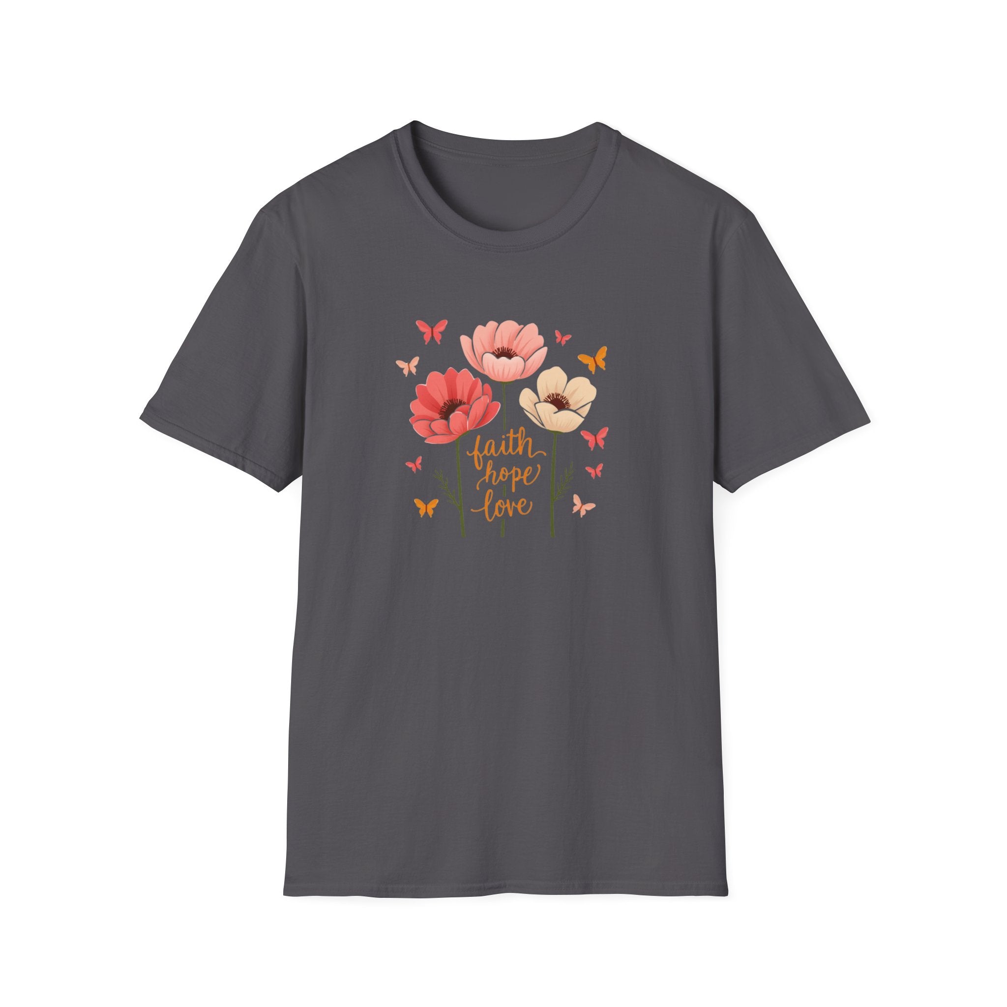 Printify T-Shirt Charcoal / S Uplifting Poppy T-Shirt Uplifting Poppy T-Shirt 26969546149949199031