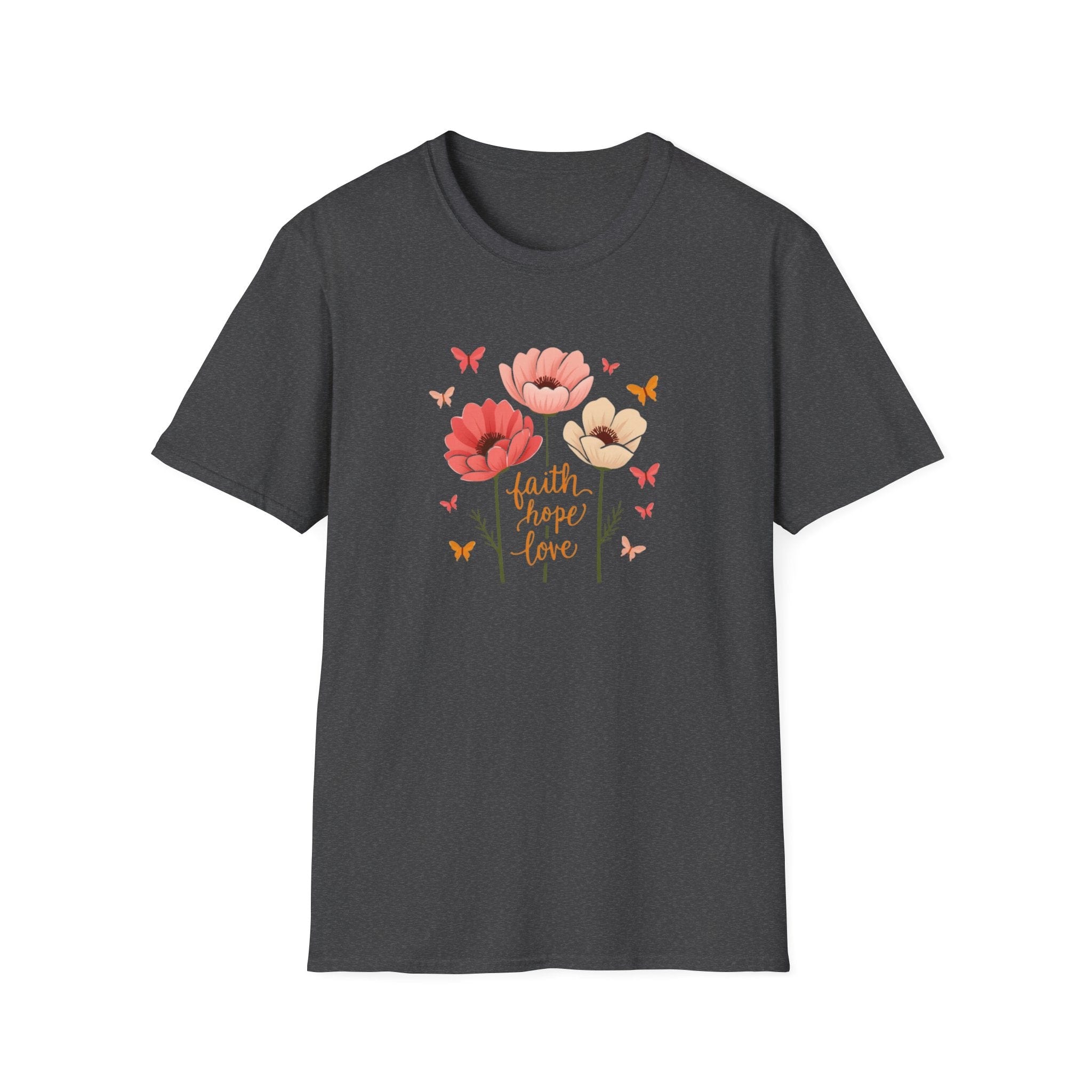 Printify T-Shirt Dark Heather / S Uplifting Poppy T-Shirt Uplifting Poppy T-Shirt 31449446590559852086