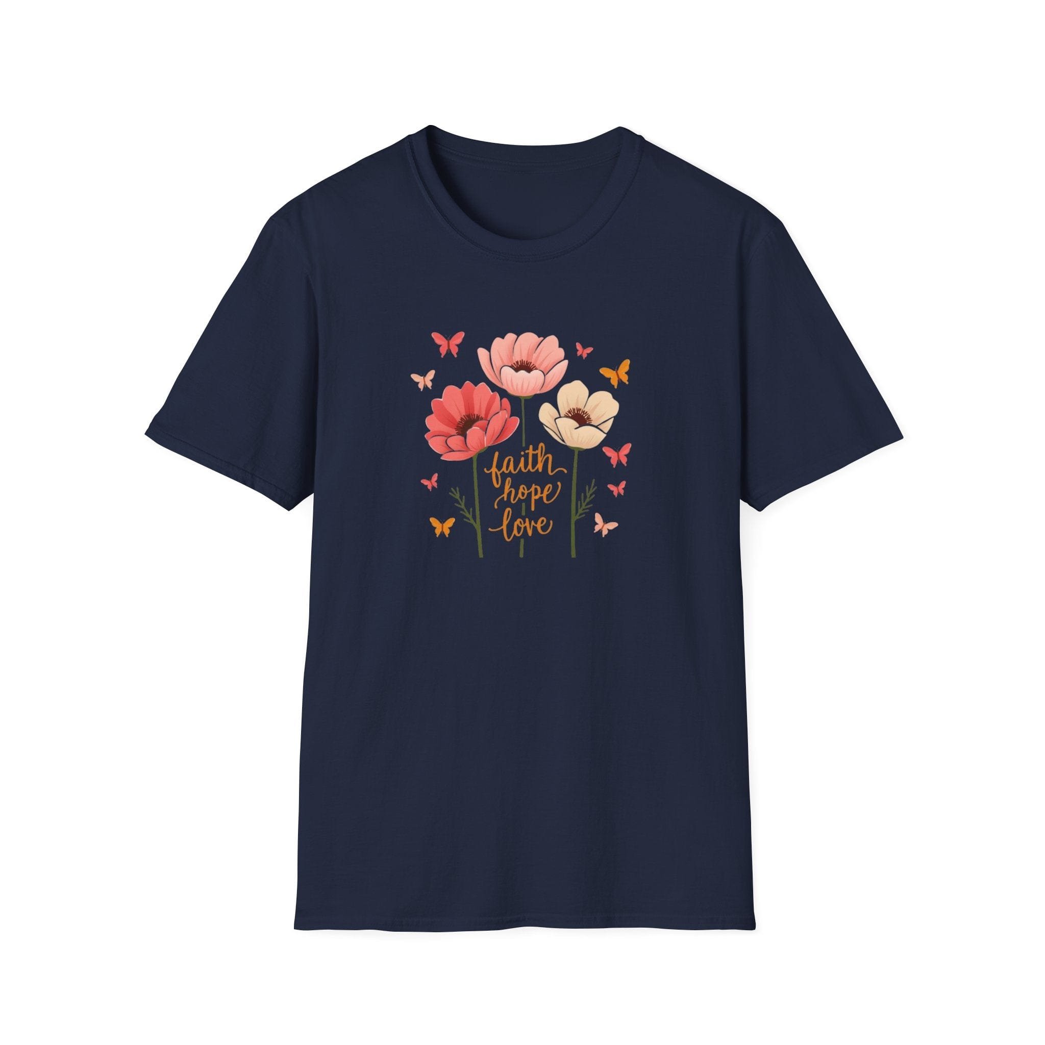 Printify T-Shirt Navy / S Uplifting Poppy T-Shirt Uplifting Poppy T-Shirt 10691817283212942955
