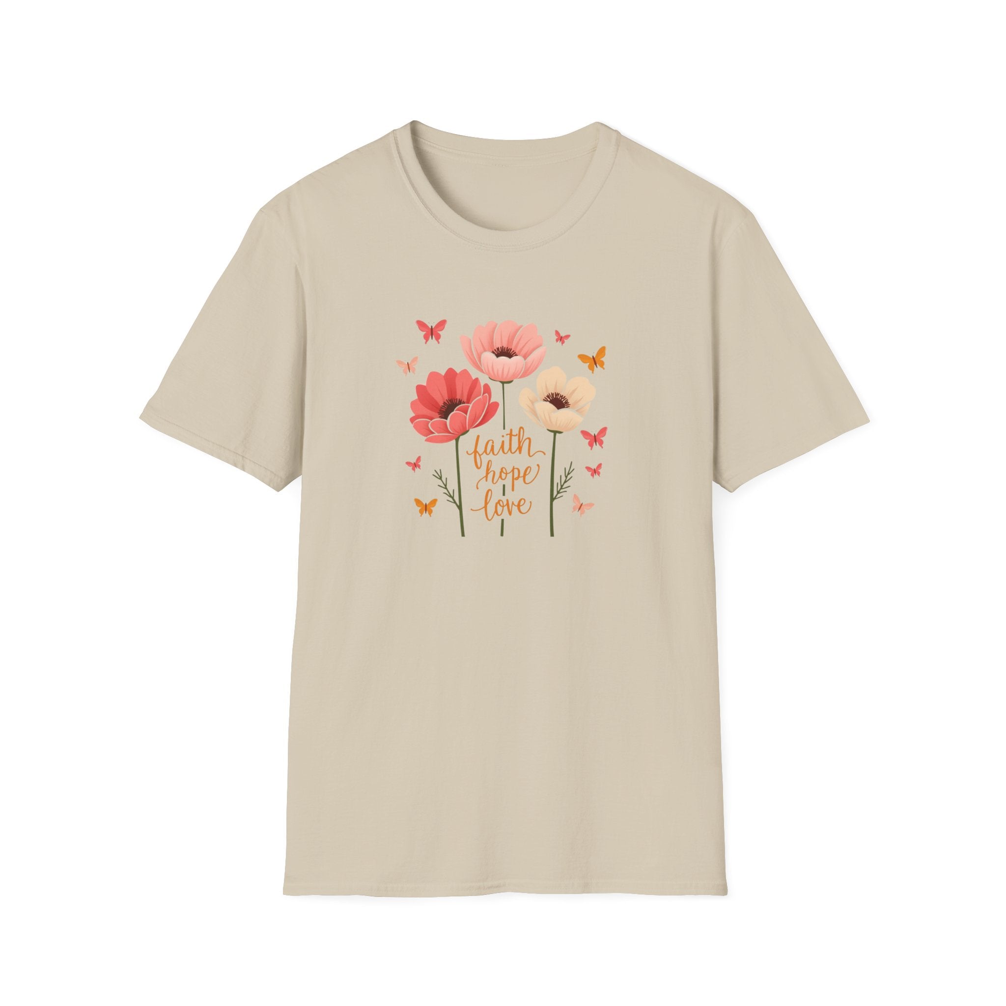 Printify T-Shirt Sand / S Uplifting Poppy T-Shirt Uplifting Poppy T-Shirt 14020235784900447483