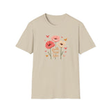 Printify T-Shirt Sand / S Uplifting Poppy T-Shirt Uplifting Poppy T-Shirt 14020235784900447483