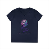 Printify V-neck S / Navy Virgo Ladies' V-Neck T-Shirt Virgo Ladies' V-Neck T-Shirt 31565202064993149056