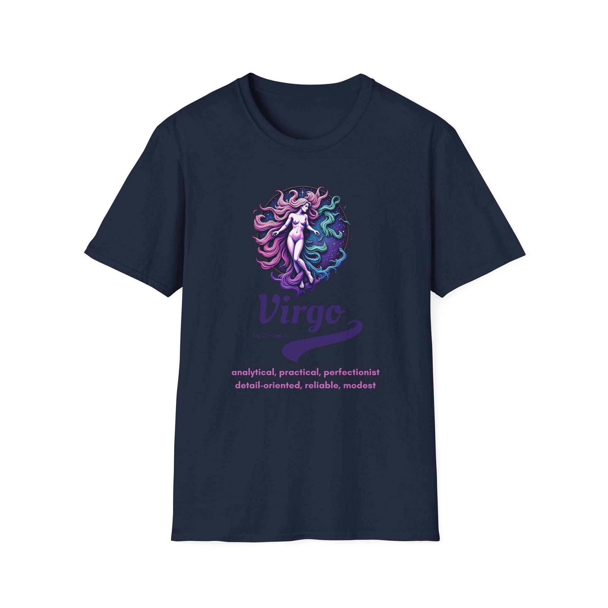 Printify T-Shirt Navy / S Virgo T-Shirt Virgo T-Shirt 50269295079678393927