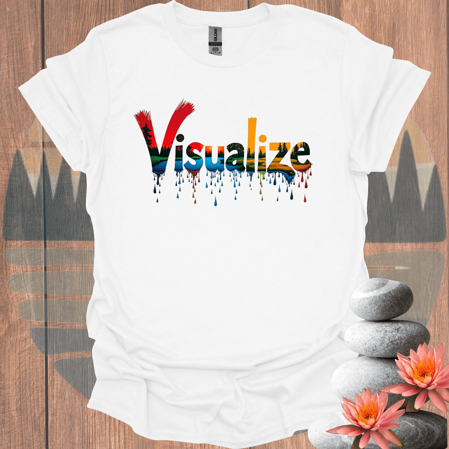 Printify T-Shirt White / S Visualize Paint Drip T-Shirt Visualize Paint Drip T-Shirt 11211174121428314818