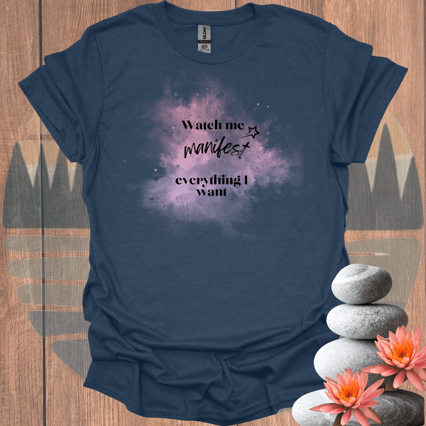 Printify T-Shirt Heather Navy / S Watch Me Manifest T-Shirt Watch Me Manifest T-Shirt 29103255680123128034