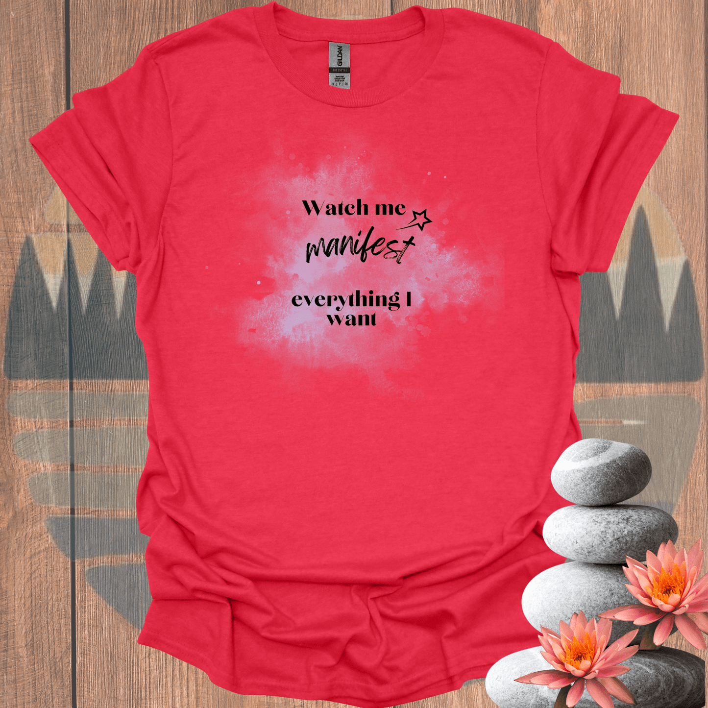 Printify T-Shirt Heather Red / S Watch Me Manifest T-Shirt Watch Me Manifest T-Shirt 64150835355240514314