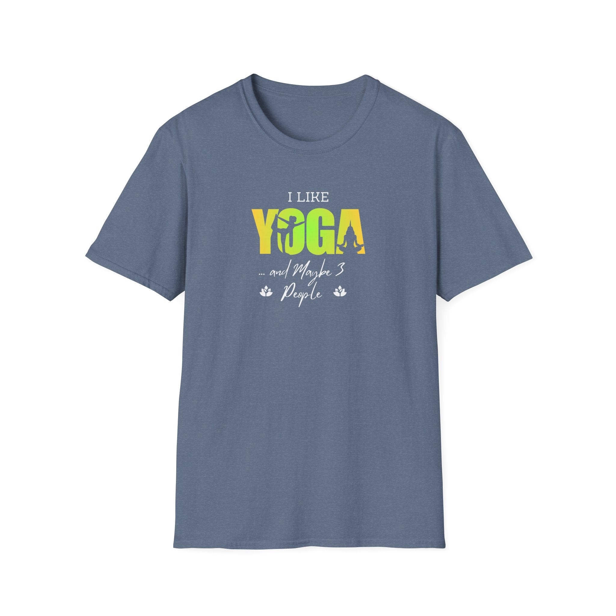 Printify T-Shirt Heather Indigo / S Yoga & 3 People T-Shirt Yoga & 3 People T-Shirt 33393706138411625308