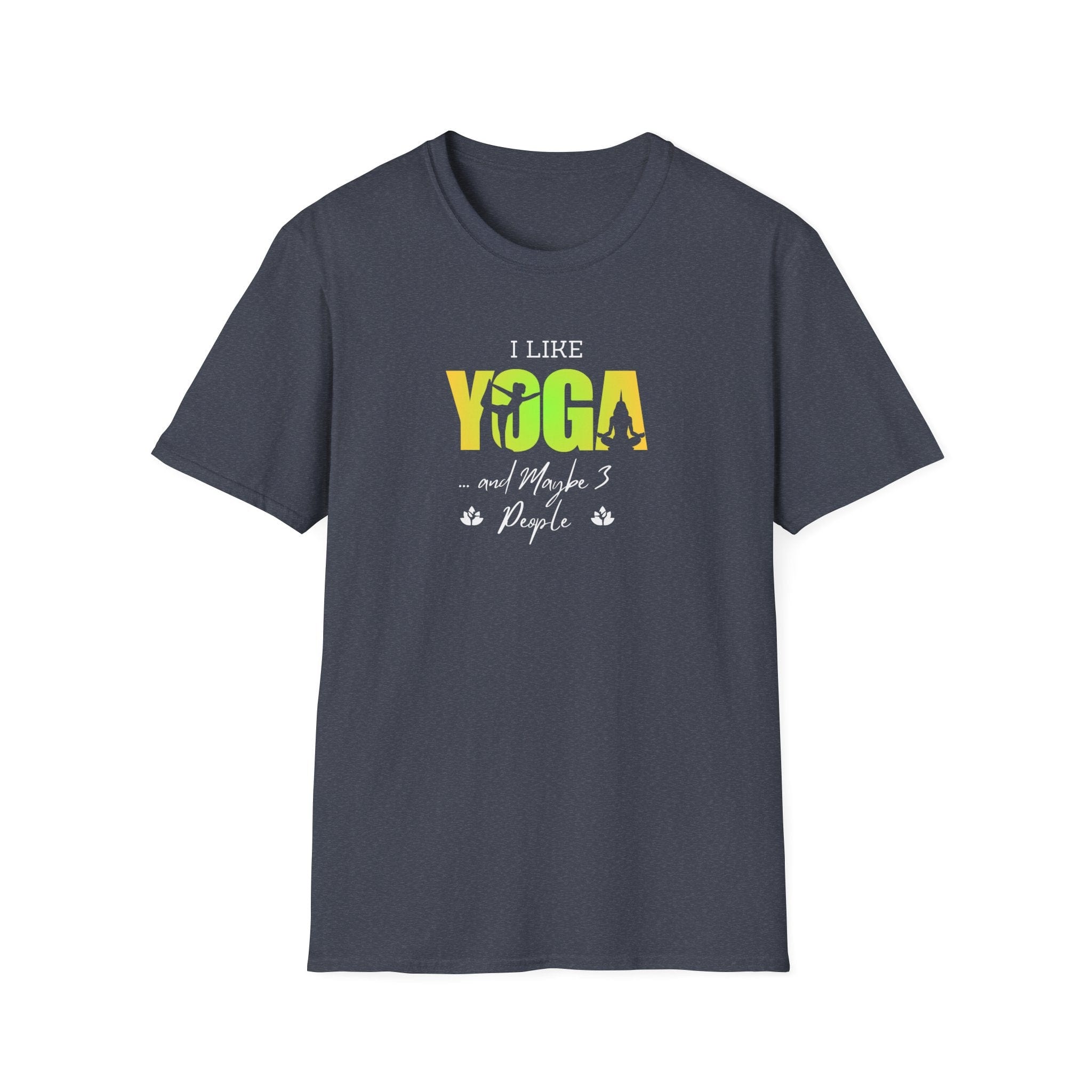 Printify T-Shirt Heather Navy / S Yoga & 3 People T-Shirt Yoga & 3 People T-Shirt 19741618845979755848