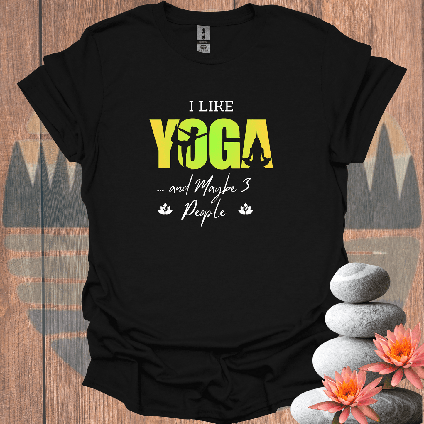 Printify T-Shirt Black / S Yoga and 3 People T-Shirt Yoga and 3 People T-Shirt 55627631126524325692