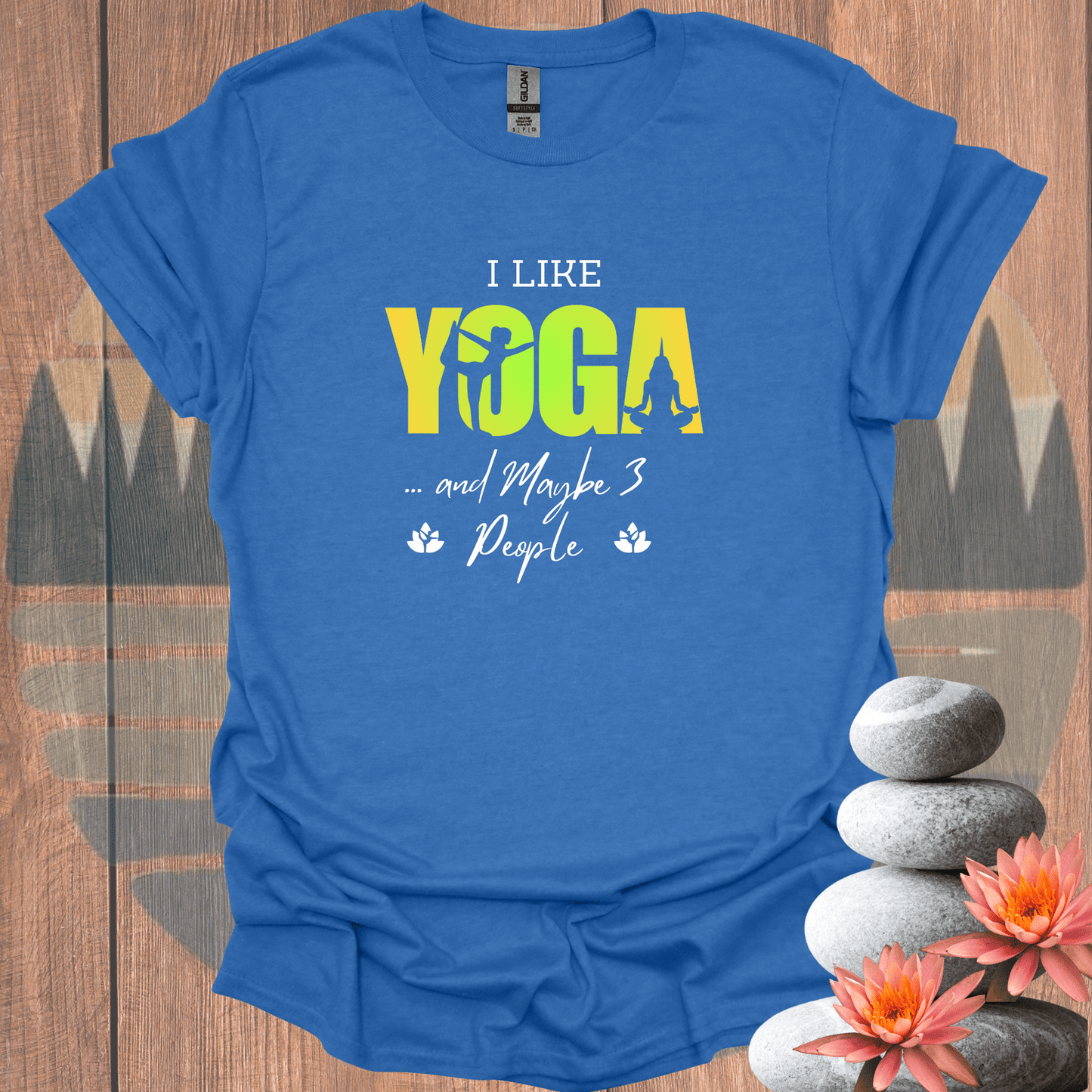 Printify T-Shirt Heather Royal / S Yoga and 3 People T-Shirt Yoga and 3 People T-Shirt 12934023019191191522