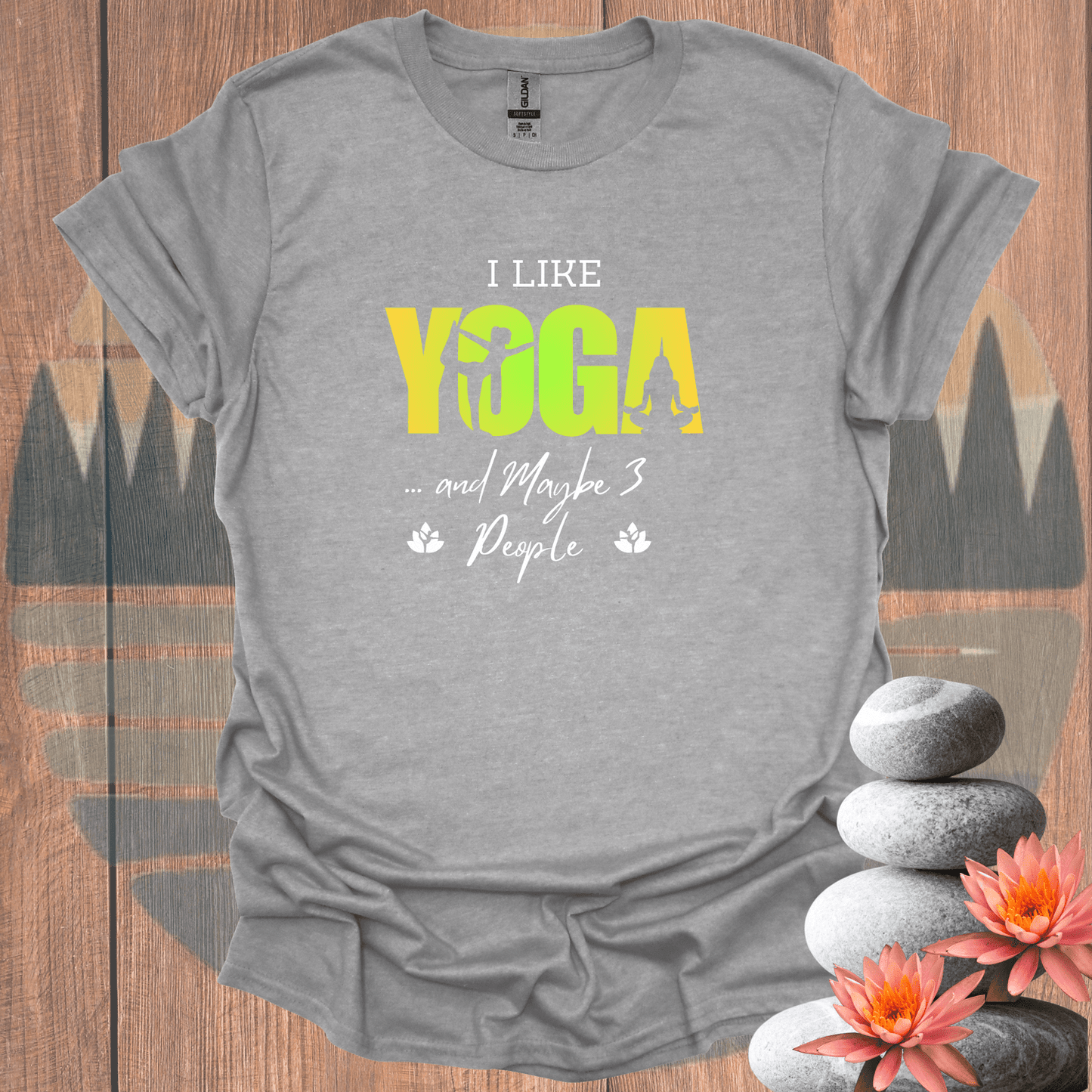 Printify T-Shirt Sport Grey / S Yoga and 3 People T-Shirt Yoga and 3 People T-Shirt 78277216320624792425