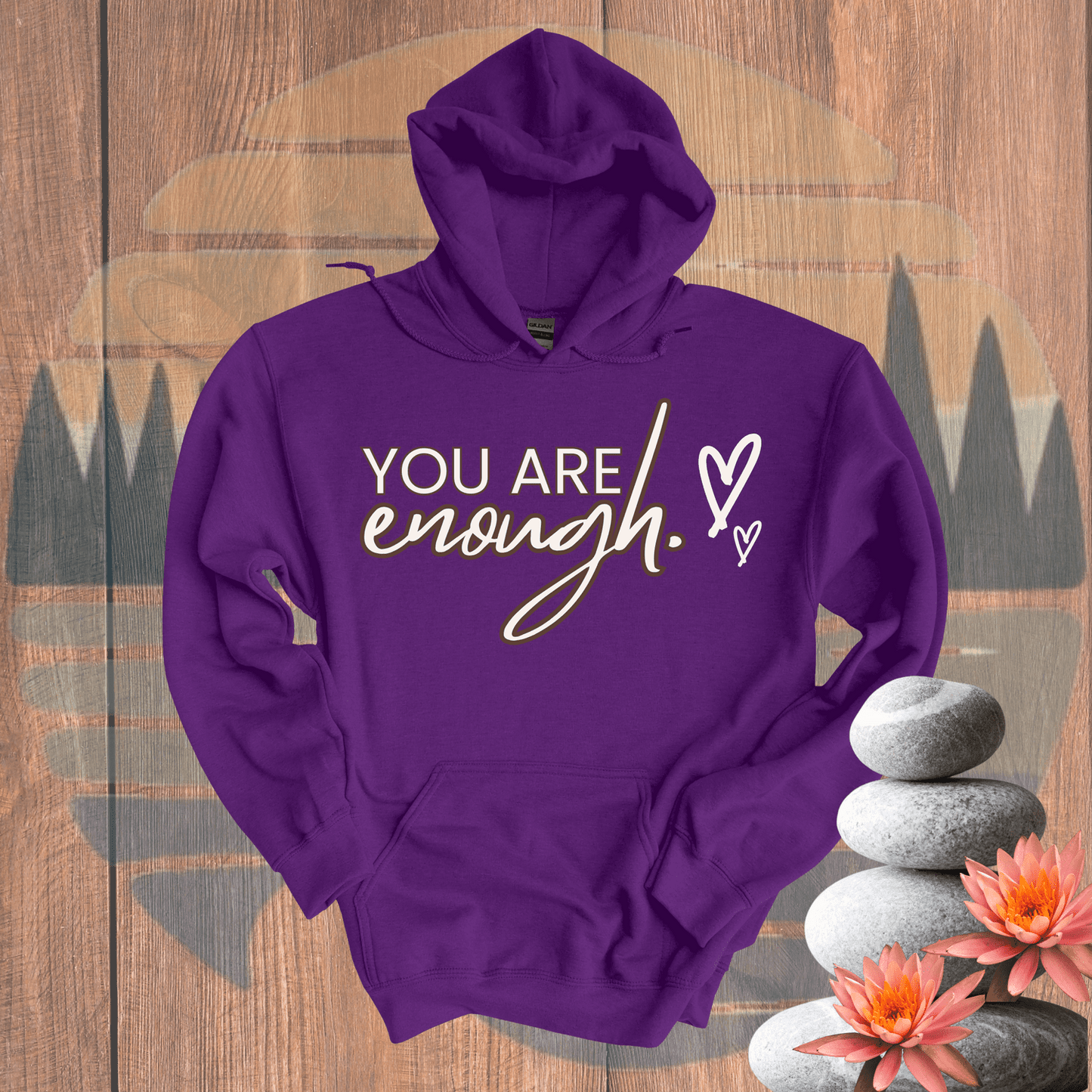 Printify Hoodie Purple / S You are Enough Hooded Sweatshirt You are Enough Hooded Sweatshirt 45780034352759541221